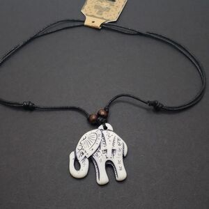 BOHO elephant adjustable rope Necklace unisex